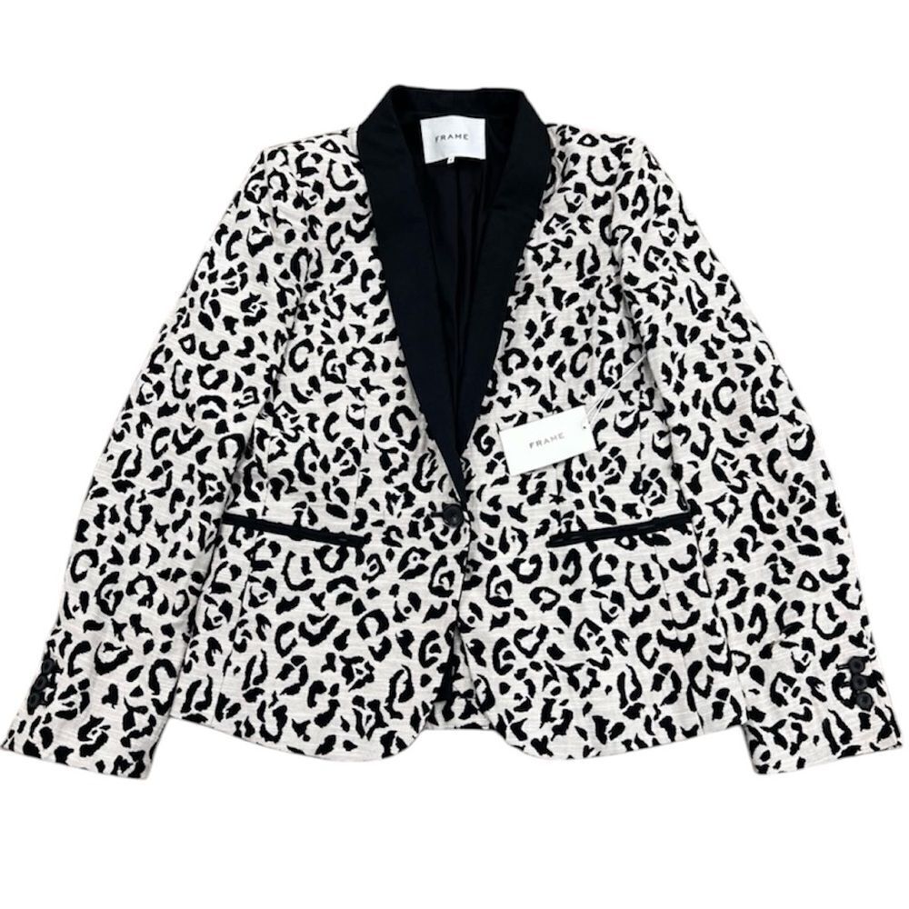 NWT FRAME Animal Shawl Blazer in Noir Multi size 4 ~Rare Sample